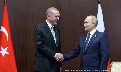 El presidente ruso, Vladimir Putin, y su homólogo turco, Recep Tayyip Erdogan. Foto: DW.