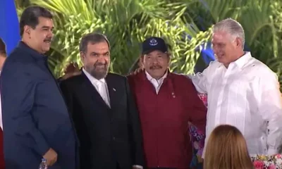 En enero de este año Daniel Ortega invitó al iraní Mohsen Rezai (segundo a la izquierda), a pesar de la "alerta roja" que sobre él notificó Interpol. Foto: Infobae.