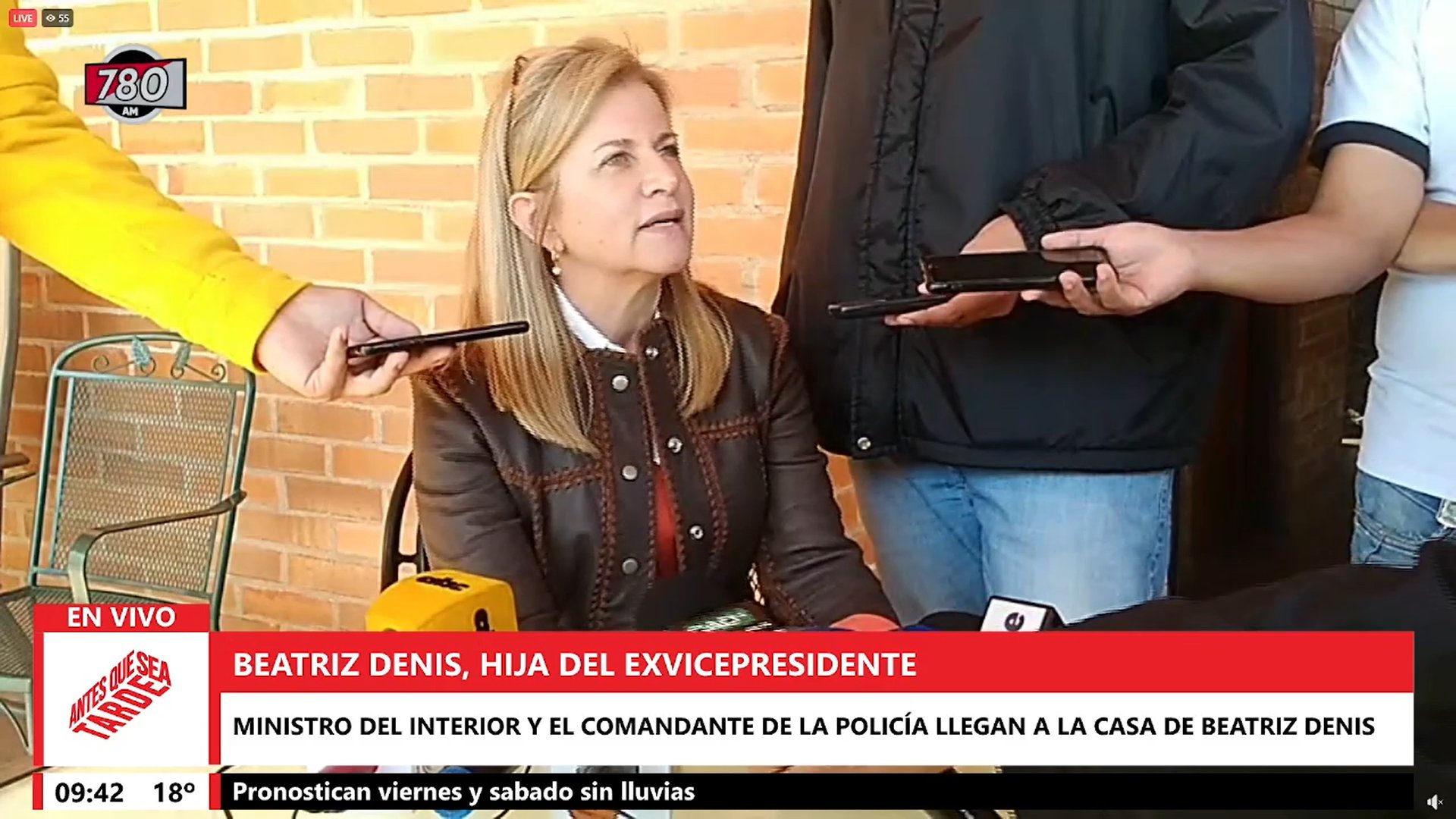 Beatriz Denis, hija del exvicepresidente secuestrado dio una conferencia de prensa. Foto: Radio 780 AM