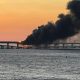 Incendio en el puente de Crimea. Foto: DW.