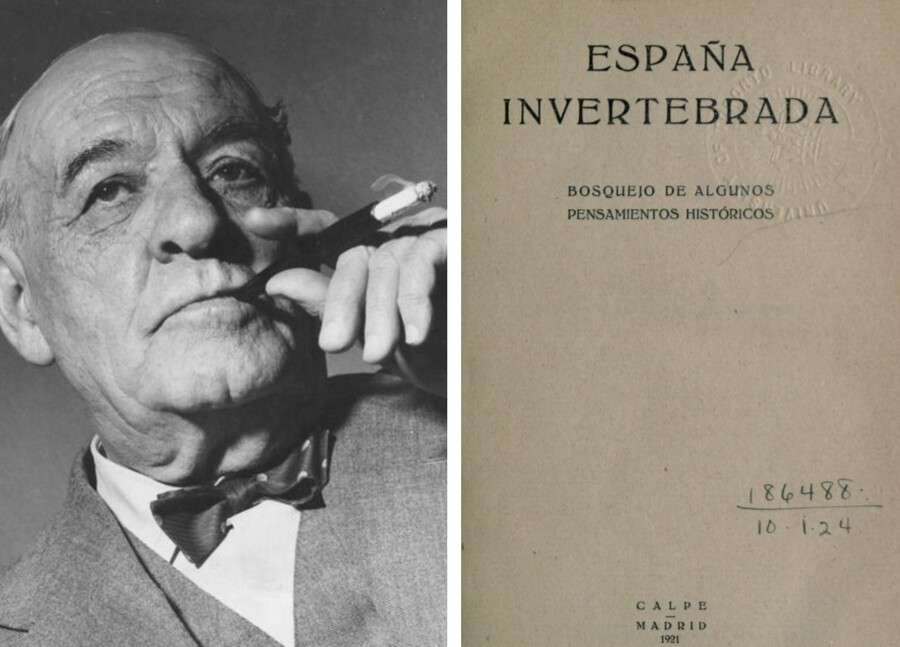 José Ortega y Gasset y una de las primeras ediciones de España invertebrada. Archivo