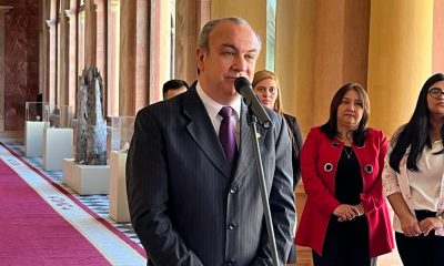 Robert Cano, durante la conferencia que brindó este miércoles. (Foto:@RobertCanoPY)