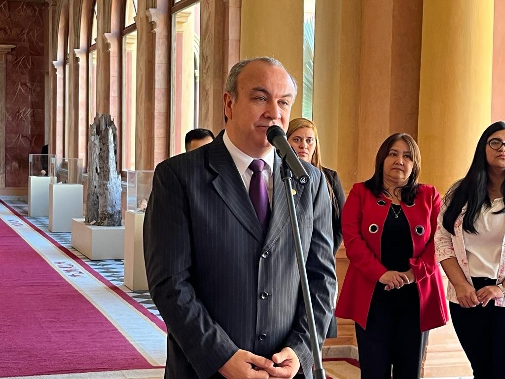 Robert Cano, durante la conferencia que brindó este miércoles. (Foto:@RobertCanoPY)