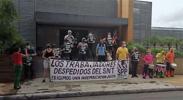 Una manifestación que se realizó en su momento frente a Canal 9. Foto: SPP