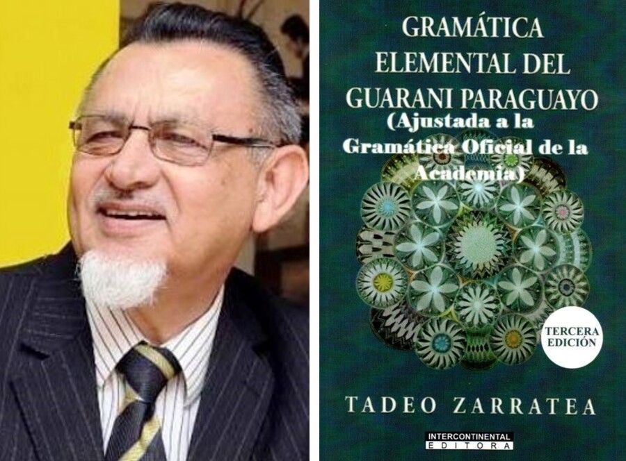 Tadeo Zarratea y la portada de su libro. Cortesía