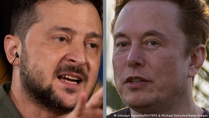 Volodimir Zelenski y Elon Musk. Foto: DW.