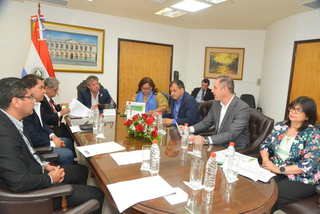 Presidente de Petropar, Pedro Ramón Renna, reunido con mesa directiva de Diputados. Foto: Diputados