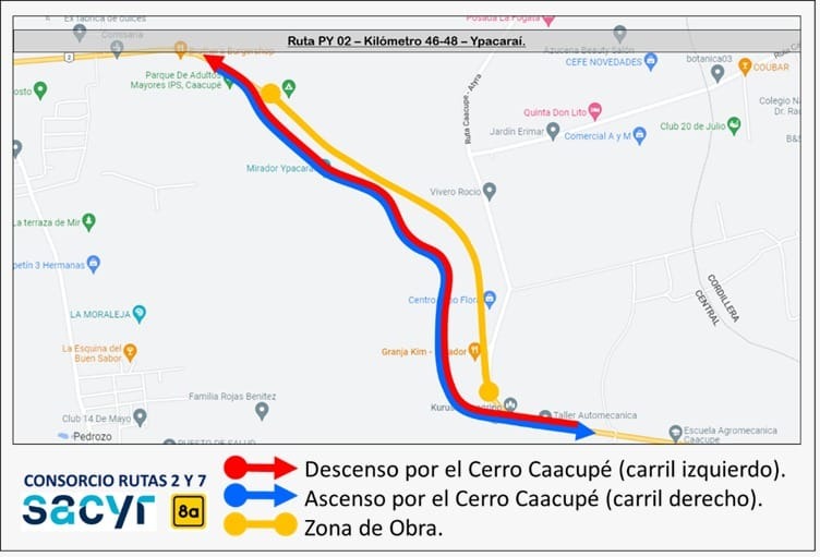 Mapa de desvíos. Info: Gentileza.