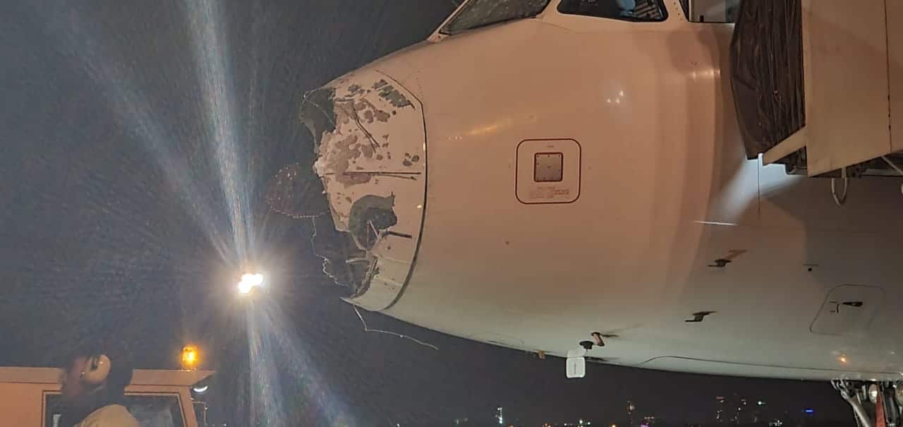 Así quedó el avión de LATA que llegaba desde Chile. Foto: Gentileza