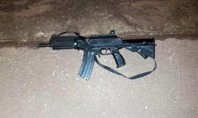 El fusil encontrado en manos del sicario. Foto: Gentileza