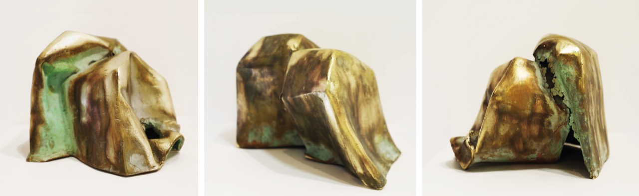 Adriana González Brun, "Casa bronce", piezas de bronce a la cera perdida, 25 x25 cm. Cortesía 