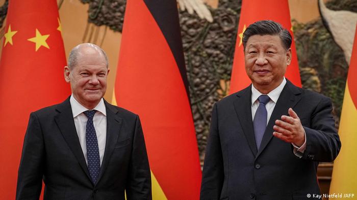 El canciller alemán, Olaf Scholz y el presidente de China, Xi Jinping. Foto: DW