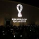 Foto de archivo del logo oficial del Mundial de Qatar 2022 en la pared de un anfiteatro en Doha en septiembre de 2019. Foto: Infobae.