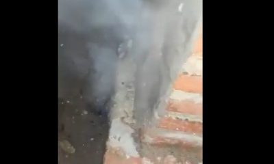 El extraño fenómeno ocurrió en Concepción, el agua hierve bajo la tierra. Foto: Captura de video.