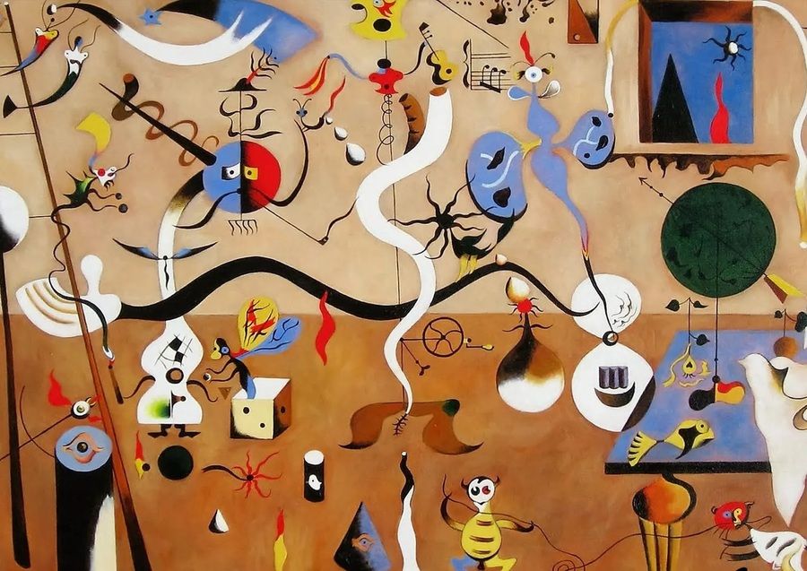 Joan Miró, "El Carnaval del Arlequín", 1924, óleo. Cortesía