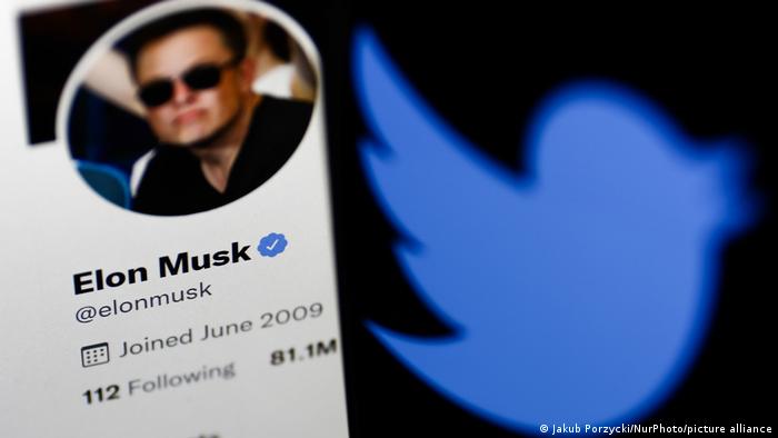 La cuenta verificada de Elon Musk en Twitter. Foto: DW.