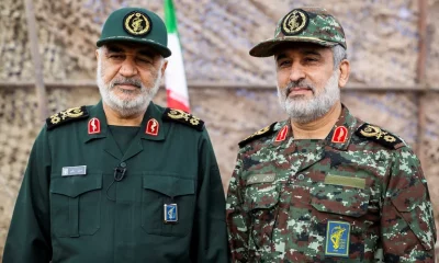 Los dos generales sancionados, Hossein Salami y Amir Ali Hajizadeh. Foto: Infobae.