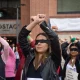 Mujeres periodistas realizan la protesta 'Un violador e tu camino' para manifestarse contra la violencia machista en Bogotá, en diciembre de 2019. Foto: El País