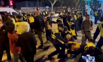 Protesta en Shanghái. Foto: Infobae