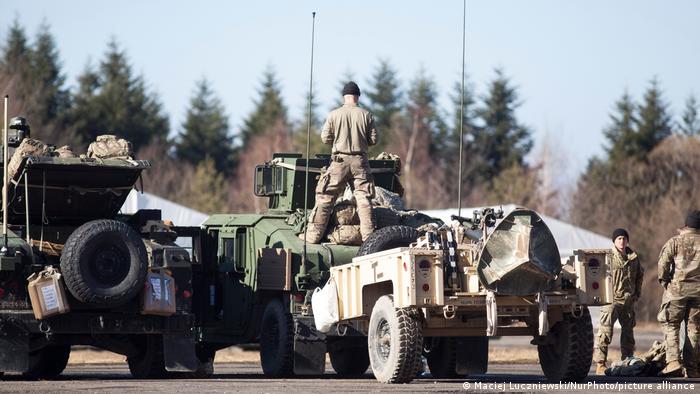 Soldados estadounidenses en la frontera entre Polonia y Ucrania. Foto: DW