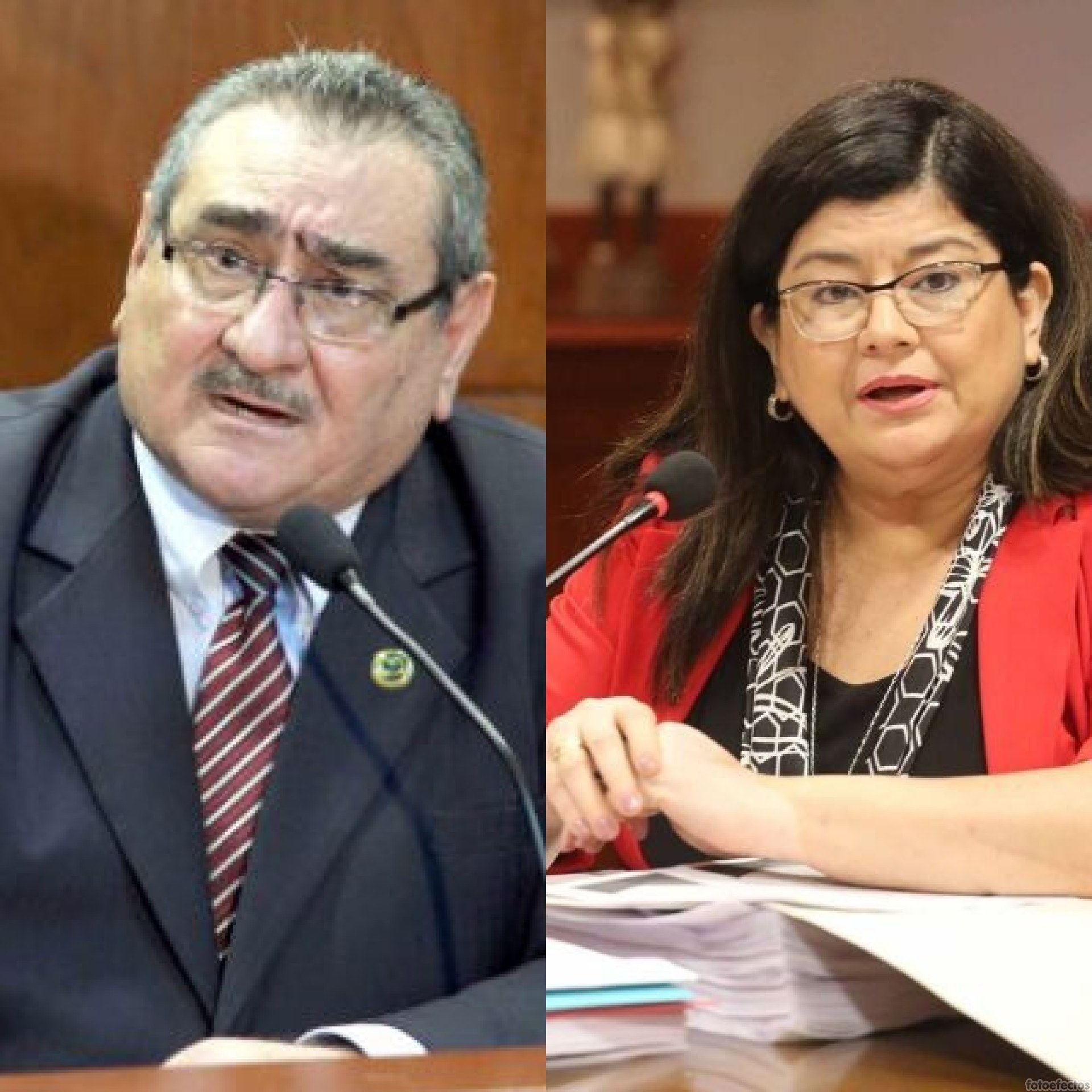 Ministros de la Corte, Antonio Fretes y Carolina Llanes. Foto: El Nacional.