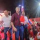 Óscar Salomón junto a Mario Abdo Benítez en un acto político. Foto: Gentileza