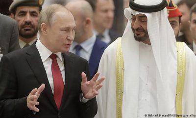 El presidente ruso, Vladimir Putin, y su homólogo de EAU, Mohamed bin Zayed Al Nahyan. Foto: DW