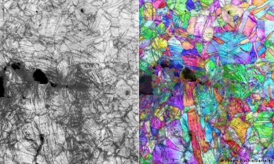 Vista microscópica del nuevo material que muestra cómo una fractura lucha por propagarse cuando está a un puñado de grados por encima del cero absoluto. Foto: DW.