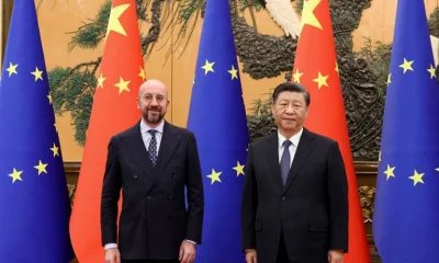 El presidente del Consejo Europeo, Charles Michel, asiste a una reunión con el presidente chino, Xi Jinping. Foto: Infobae.