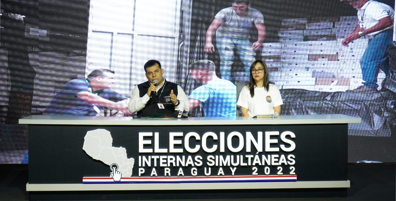 Conferencia de prensa en la Justicia Electoral. Foto: Gentileza.