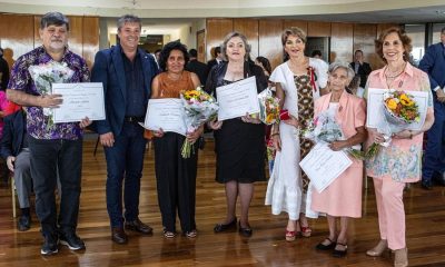 Ricardo Flecha, Carlos María López, Ediltrudis Noguera, María del Carmen Ávila Cardozo, Margarita Morselli, Teresa Pesoa Miranda y Mary Monte de López Moreira. Cortesía