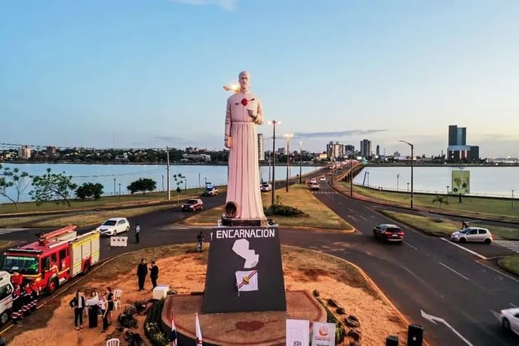 Monumento de San Roque, ubicado en Encarnación. Foto: 1020 AM