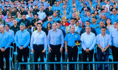 Mario Abdo Benítez y autoridades durante novenario de Caacupé. Foto: Jorge Lombardo