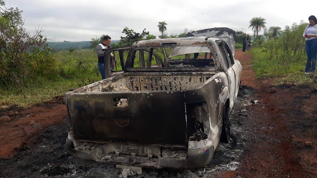 La camioneta incinerada. (Gentileza)