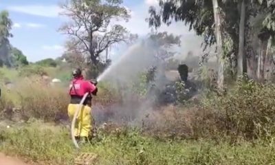 El incendio fue controlado por los bomberos voluntarios. Captura video-Gentileza