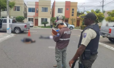 La Policía Nacional investiga el sicariato múltiple ocurrido en una urbanización privada cerca de Guayaquil. Foto: Infobae