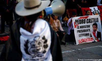 Simpatizantes del expresidente peruano Pedro Castillo se manifiestan en Ayacucho. Foto: DW