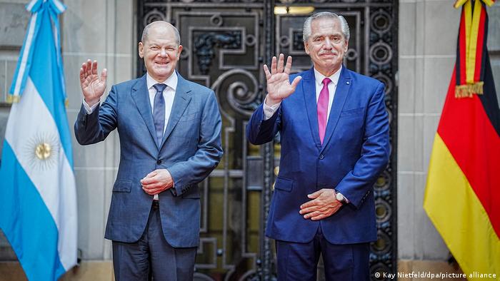 Olaf Scholz, y Alberto Fernández. Foto: DW