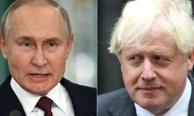 Vladimir Putin y Boris Johnson. Foto: Clarín