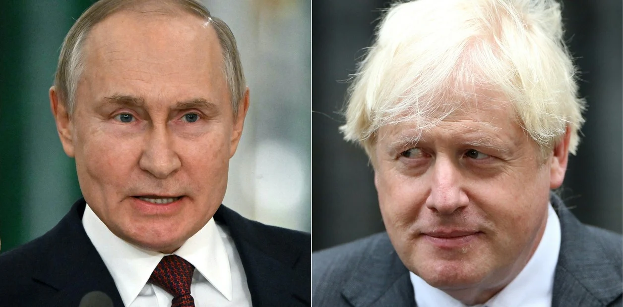 Vladimir Putin y Boris Johnson. Foto: Clarín
