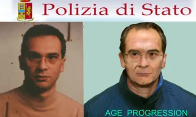 Cómo era y cómo podría haber envejecido Matteo Messina Denaro, en una elaboración difundida por la policía italiana. No se le conocía foto reciente. Foto: Infobae