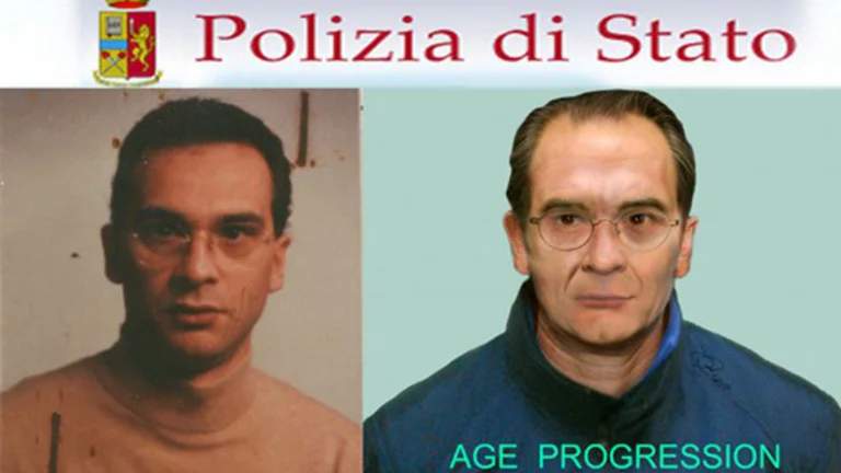 Cómo era y cómo podría haber envejecido Matteo Messina Denaro, en una elaboración difundida por la policía italiana. No se le conocía foto reciente. Foto: Infobae