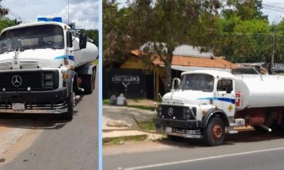 Responsables de la ESSAP registraron el vehículo que se cargó con agua potable de forma ilegal. Foto: ESSAP