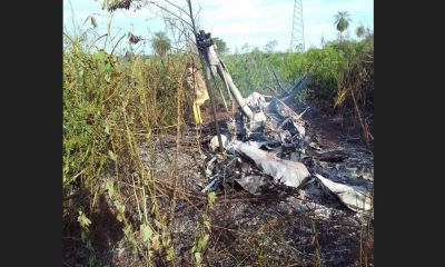 El helicóptero se estrelló esta mañana. Gentileza