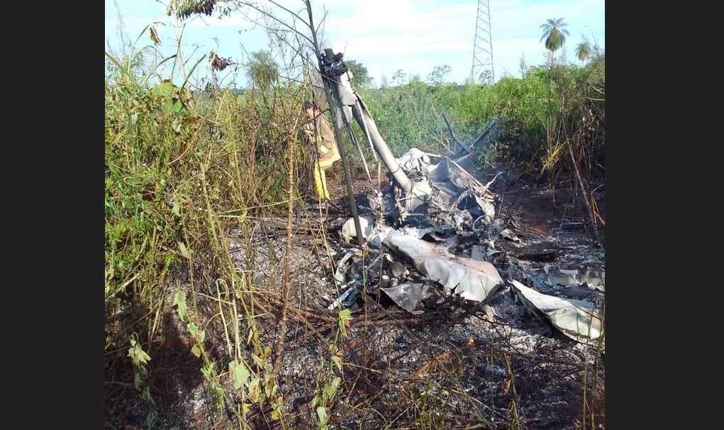 El helicóptero se estrelló esta mañana. Gentileza