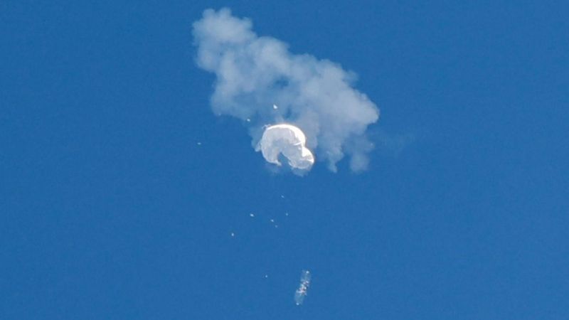 Globo espía chino derrivado por Estados Unidos. Foto: BBC Mundo.