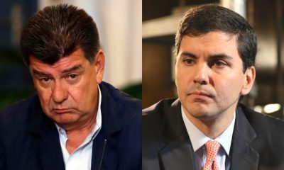 Los presidenciables con mayor chance de alcanzar el sillón de López este 30 de abril, Efraín Alegre y Santiago Peña. Gentileza
