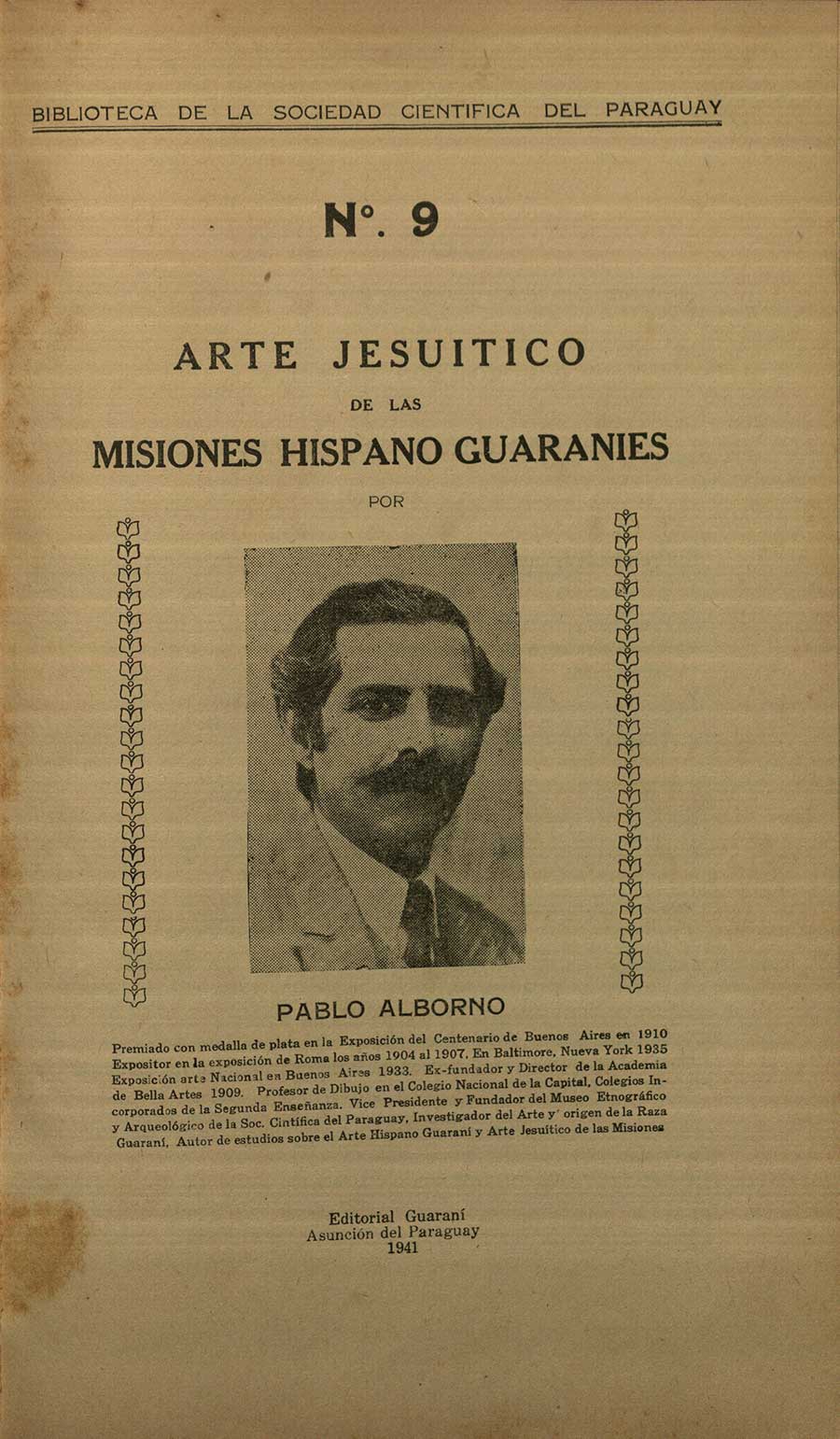 Publicación de la Sociedad Científica del Paraguay, 1941. Cortesía