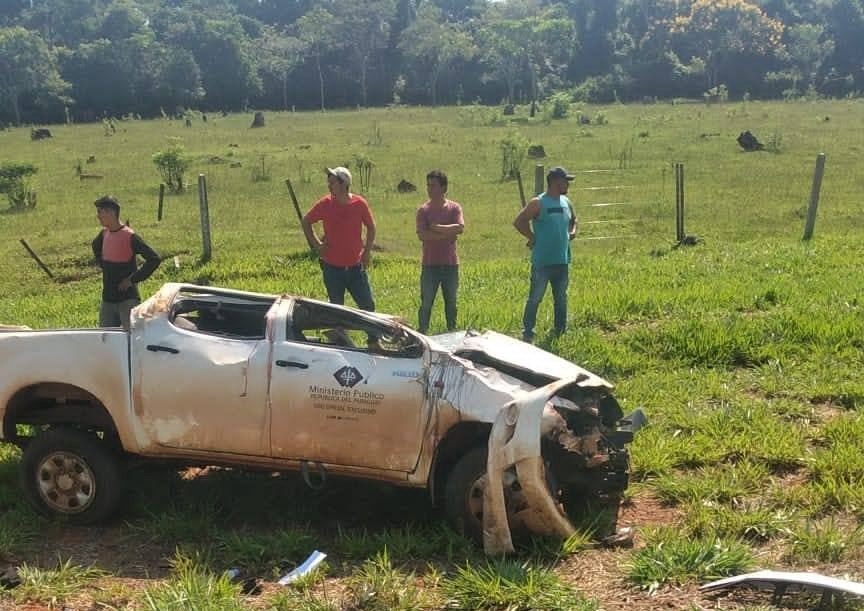 Aparatoso accidente de comitiva fiscal. Foto: Gentileza