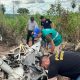 Restos de la aeronave totalmente destruida. Foto: Ministerio Público